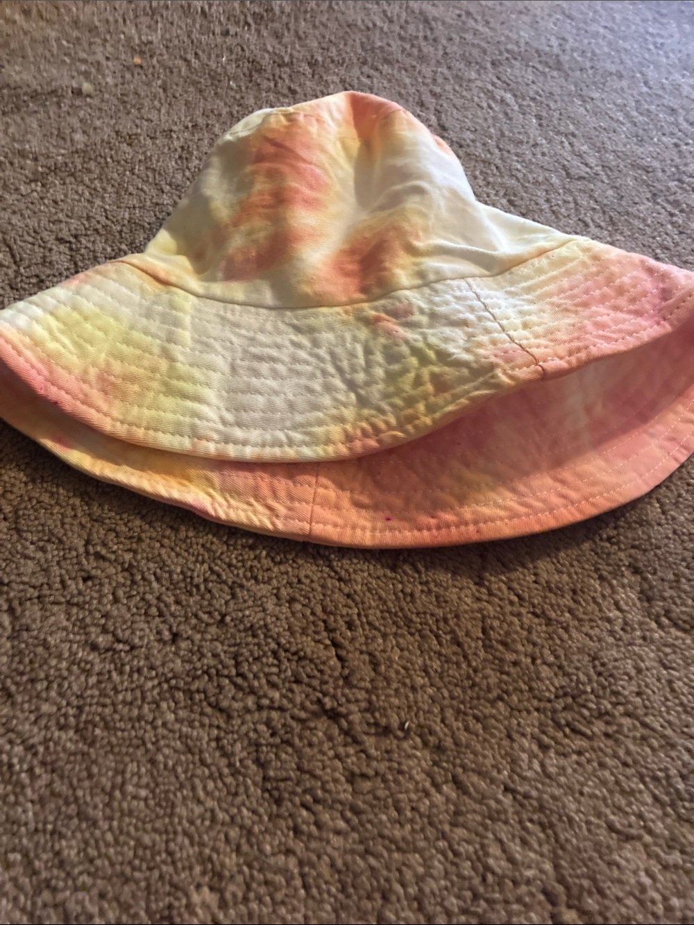 Kids Tie-Dye Sun Bucket Hat - Pink & Yellow